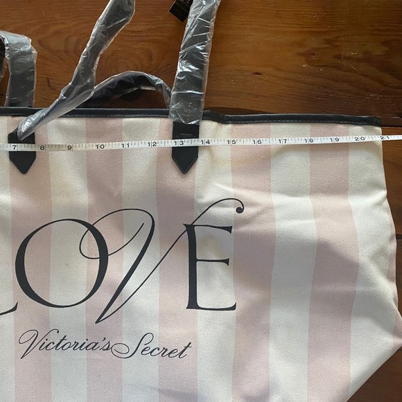 Victoria's Secret Pink/Light Cream Stripe Tote Bag - NWT - Picture 6 of 7